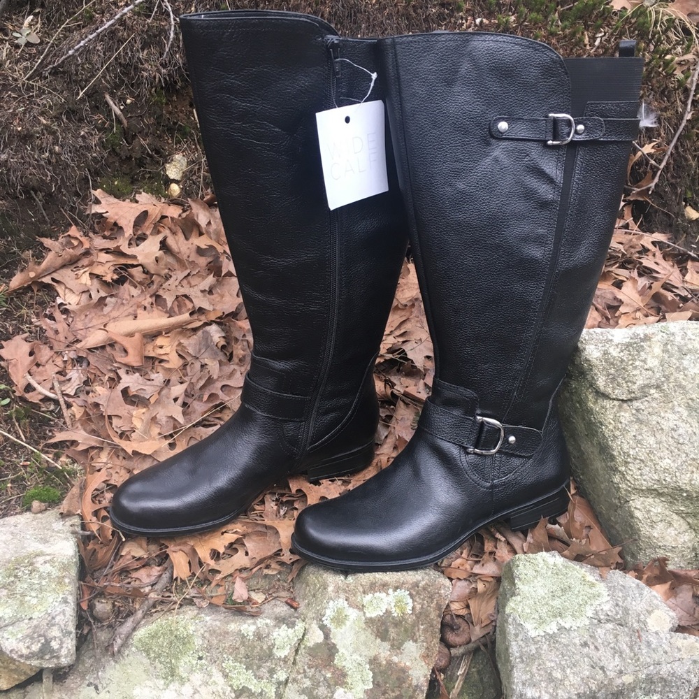 NWB 9W wide width + Wide calf leather boots - Picture 3 of 8